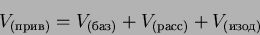 \begin{displaymath}
V_{(прив)} = V_{(баз)} + V_{(расс)} + V_{(изод)}
\end{displaymath}